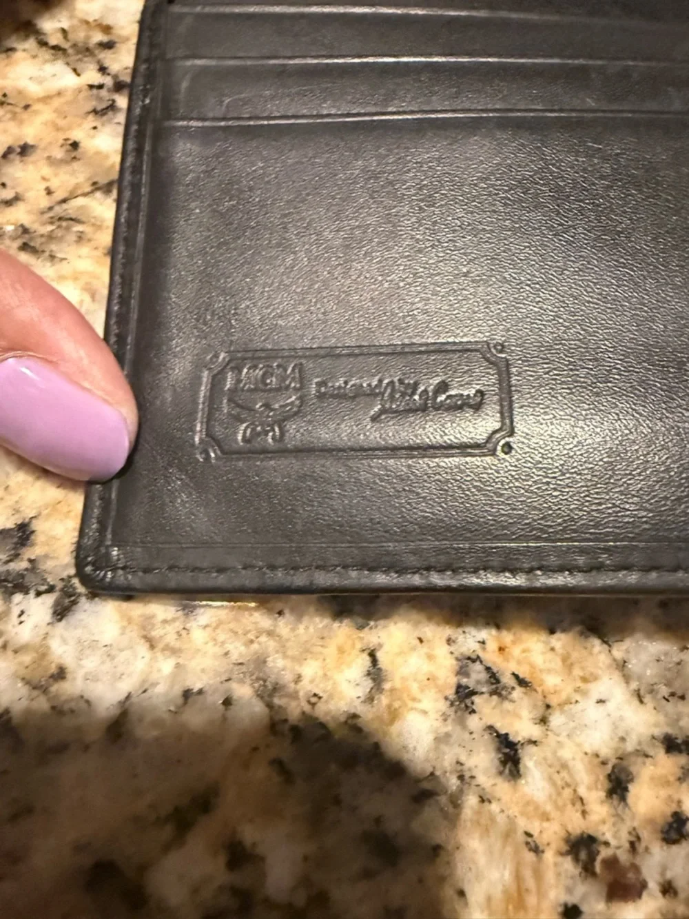 MCM Black Quilted Leather Clutch with Gold Accents - Picture 9 of 10